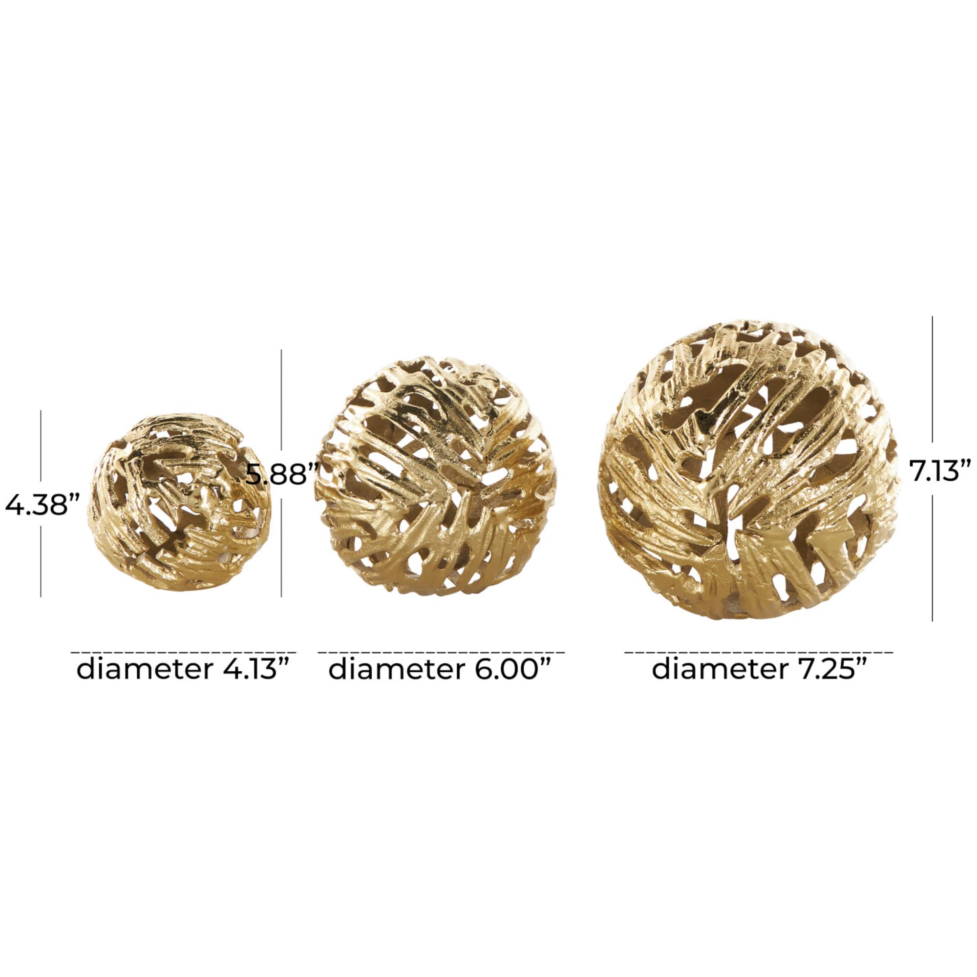 Aluminum Metallic Abstract Cutout Orbs Set